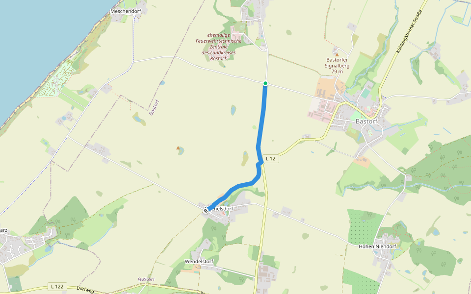 Alte Rübenbahn walking route map in Bastorf