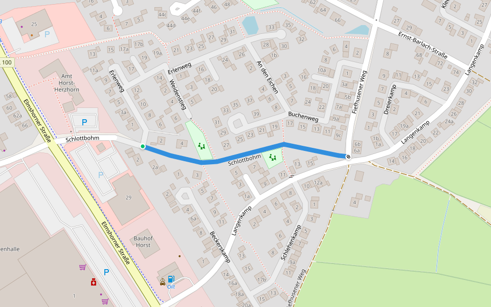 Schlottbohm walking route map in Horst
