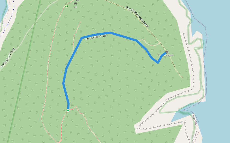 Connection Track walking route map in Shoal Bay
