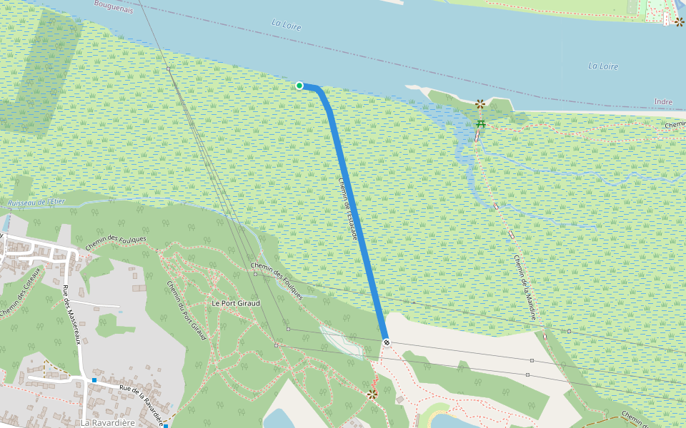 Chemin de l'Estacade walking route map in Bouguenais