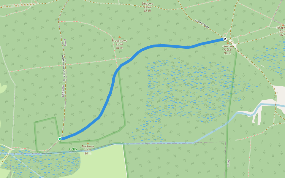 Ławska Droga walking route map in Kępiaste