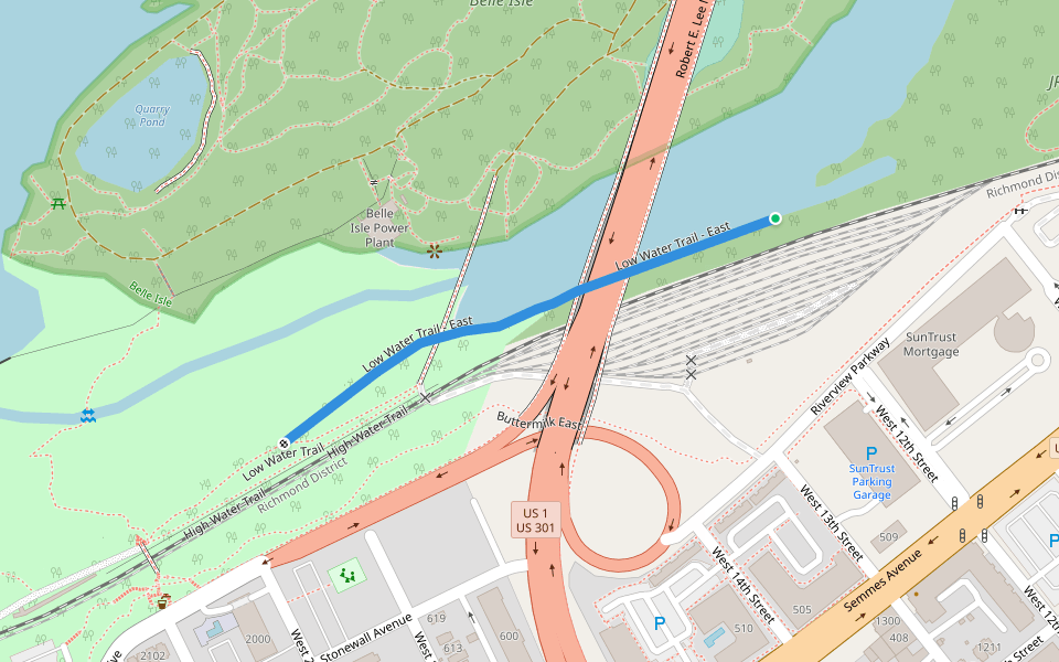 Low Water Trail - East walking route map in Richmond