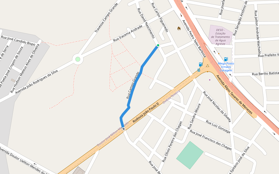 Rua Campo Grande walking route map in Aracaju