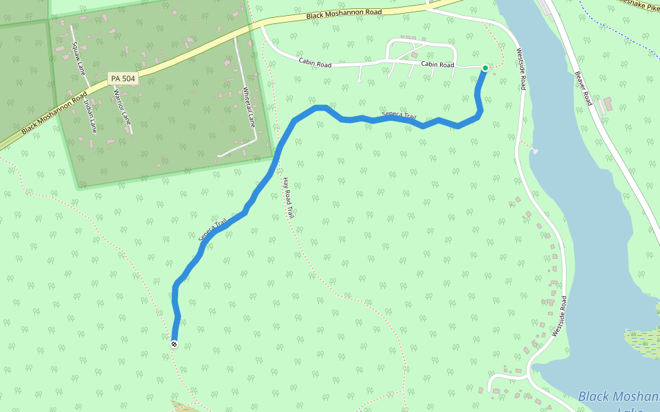 Seneca Trail walking route map in Philipsburg
