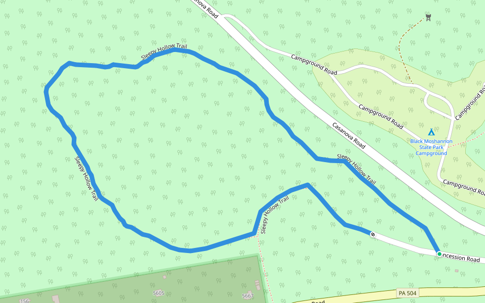Sleepy Hollow Trail walking route map in Philipsburg