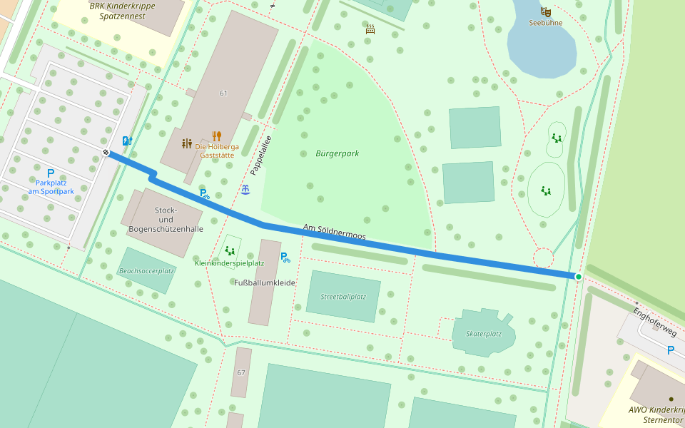 Am Söldnermoos walking route map in Hallbergmoos