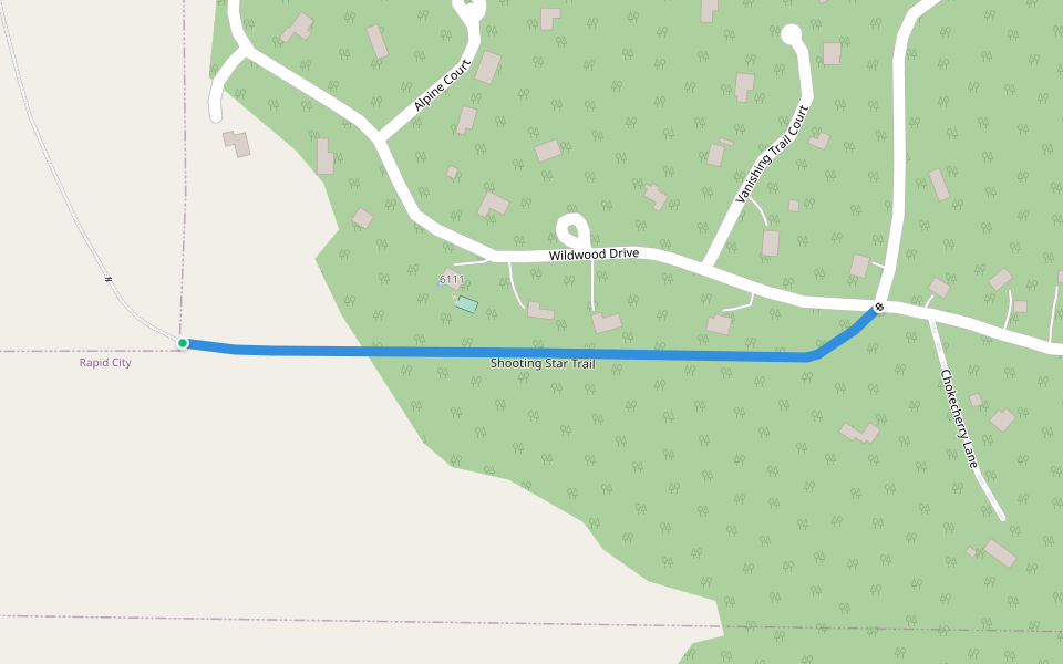 Shooting Star Trail walking route map in Rapid City
