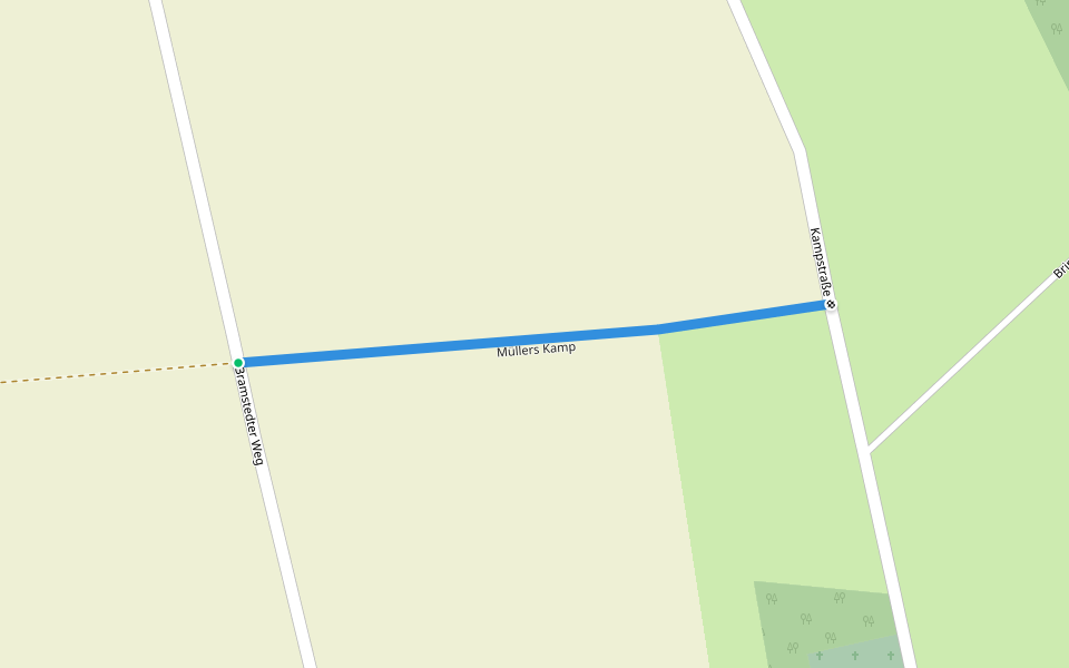 Müllers Kamp walking route map in Lübberstedt