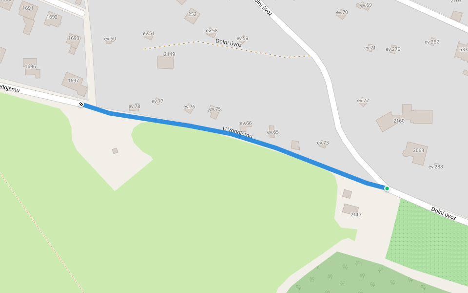 U Vodojemu walking route map in Nachod