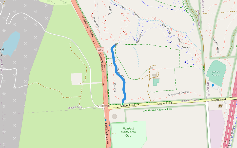 Flat Pedal City walking route map in Hallett Cove