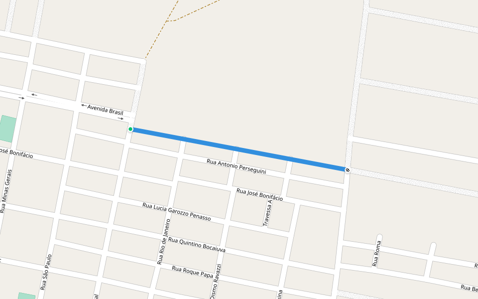 Rua Antonio Perseguini walking route map in Tapejara