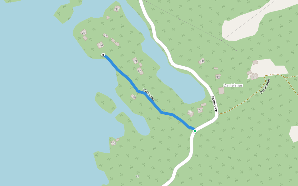 Kilododen walking route map in Borøy