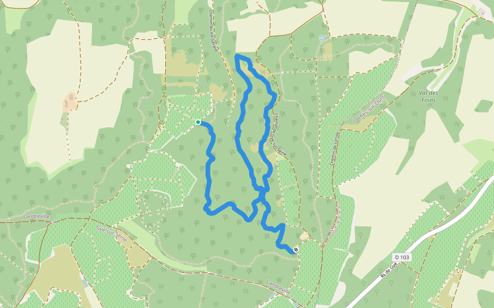 Suunto Heat Track walking route map in Landreville