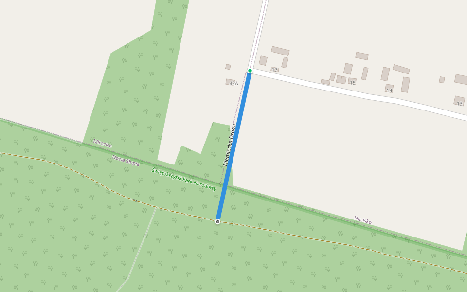 Niemiecka Droga walking route map in Mirocice