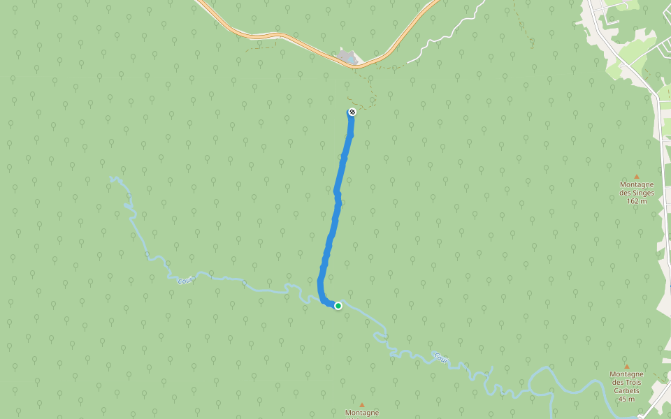 Sentier de Camp Fabert walking route map in Kourou