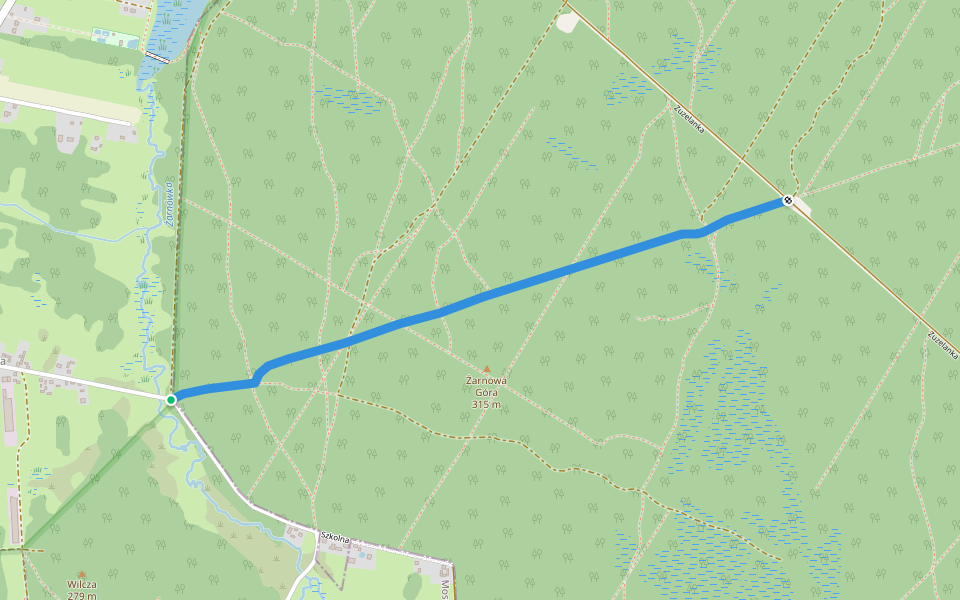 Droga na Kanał walking route map in Mostki