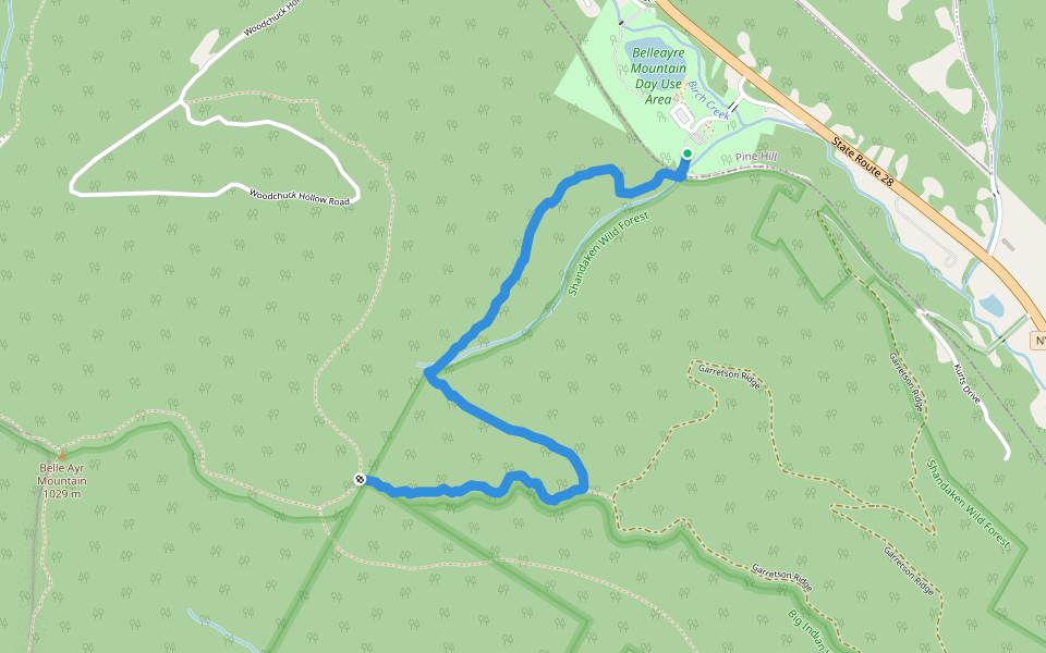 Giggle Hollow (Blue) walking route map in Pine Hill