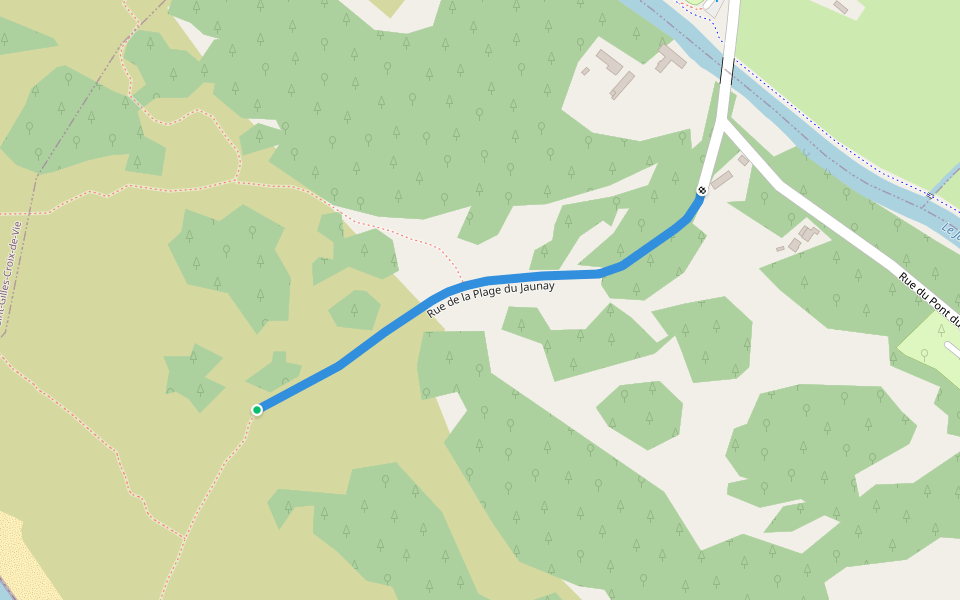 Rue de la Plage du Jaunay walking route map in Bretignolles-sur-Mer