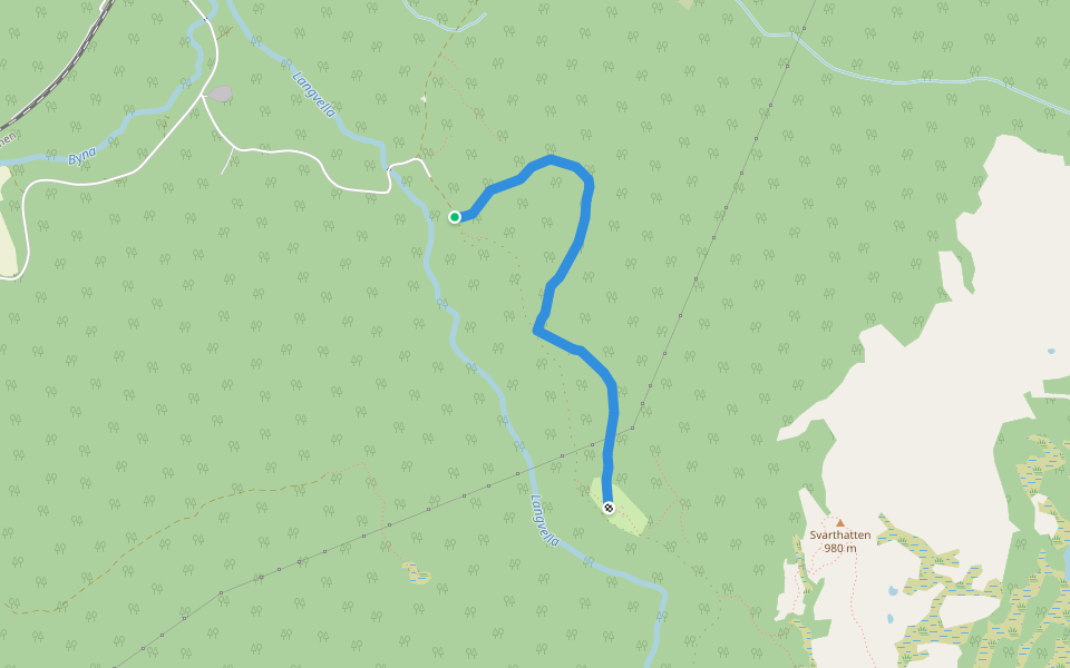 Søbergsetervegen walking route map in Fagerhaug