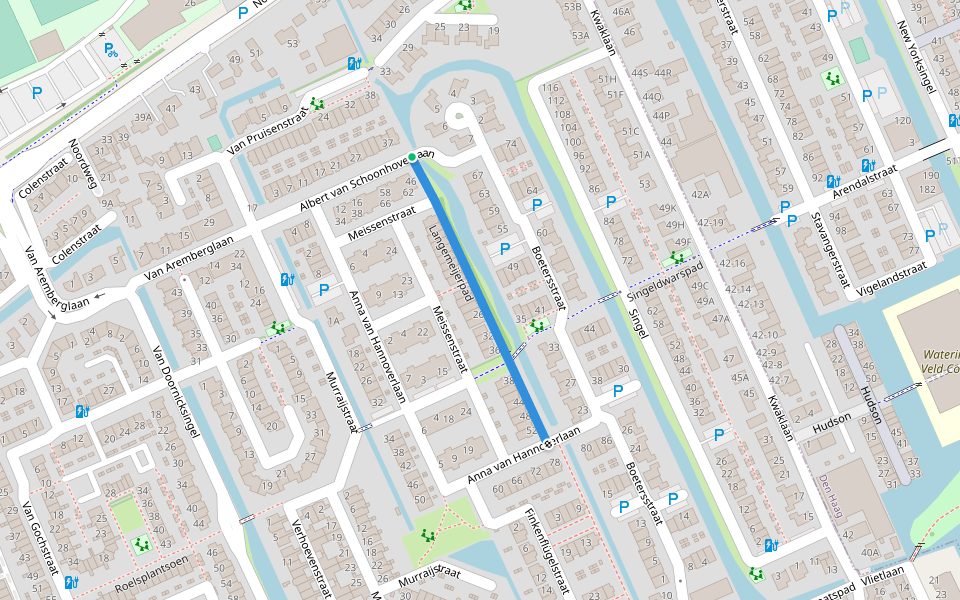 Langemeijerpad walking route map in Wateringen