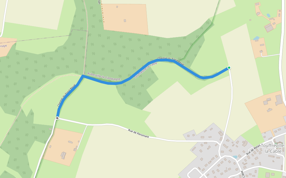 Chemin du Fond Reval walking route map in Port-Jérôme-sur-Seine