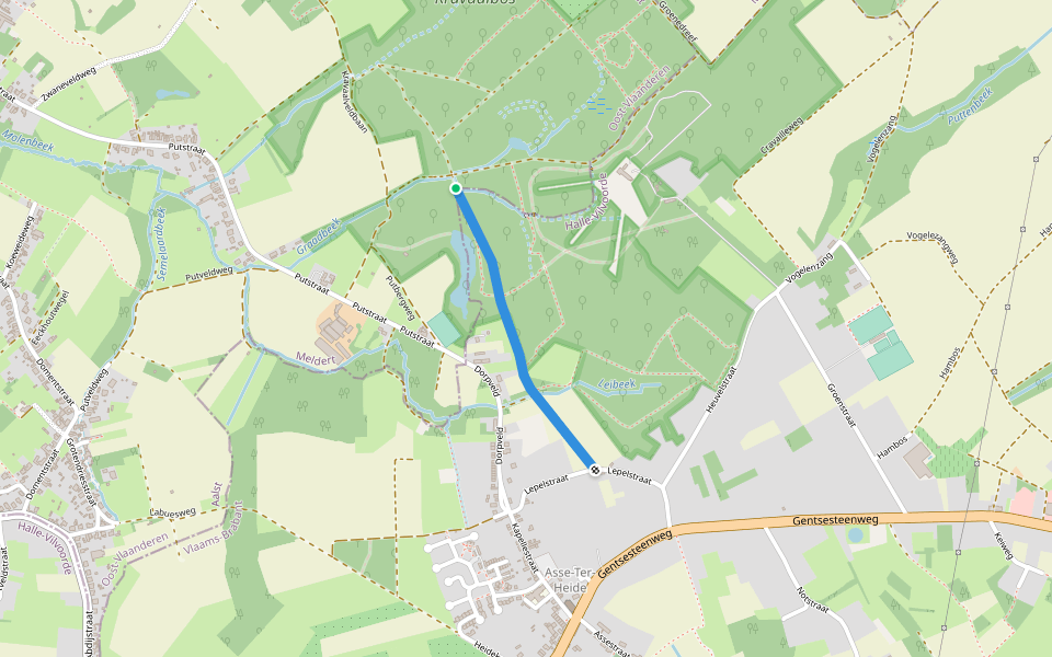 Verduynlos walking route map in Meldert (O.-Vl.)