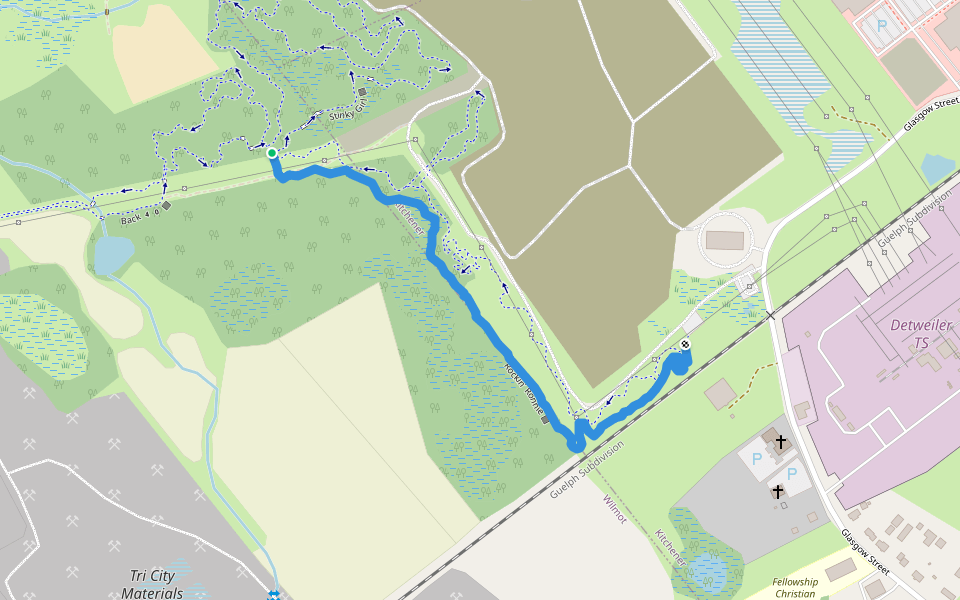 Rockin' Ronnie walking route map in Waterloo