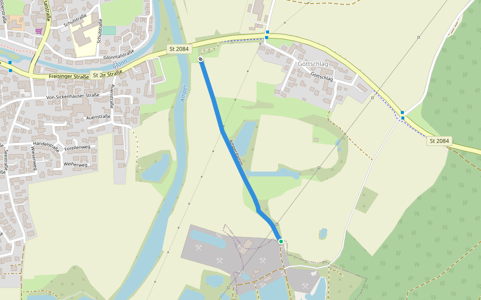 Amperdamm walking route map in Allershausen