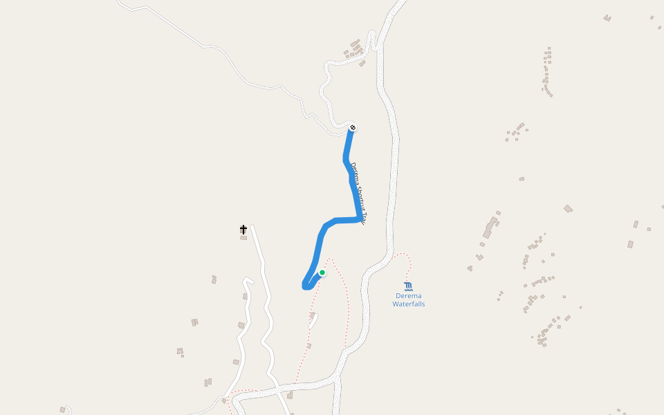 Derema Shortcut Trail walking route map in Mahandakini