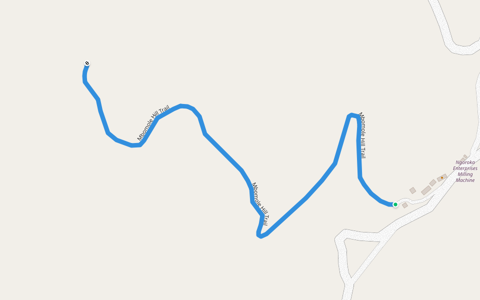 Mbomole Hill Trail walking route map in Mahandakini