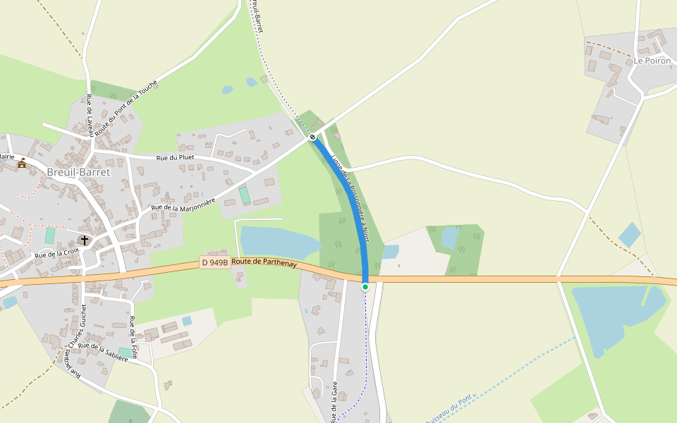 Ligne de La Possonnière à Niort walking route map in Terval