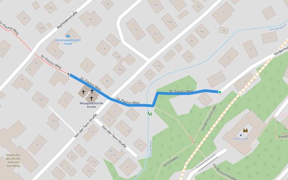 Dr.-Paulus-Weg walking route map in Starnberg