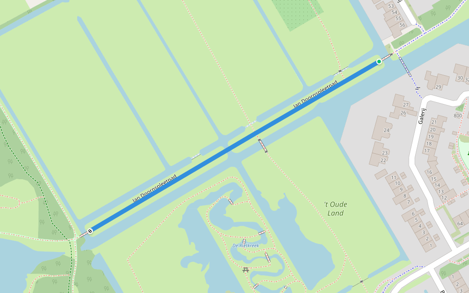 Jan Doornspleetpad walking route map in Blokker