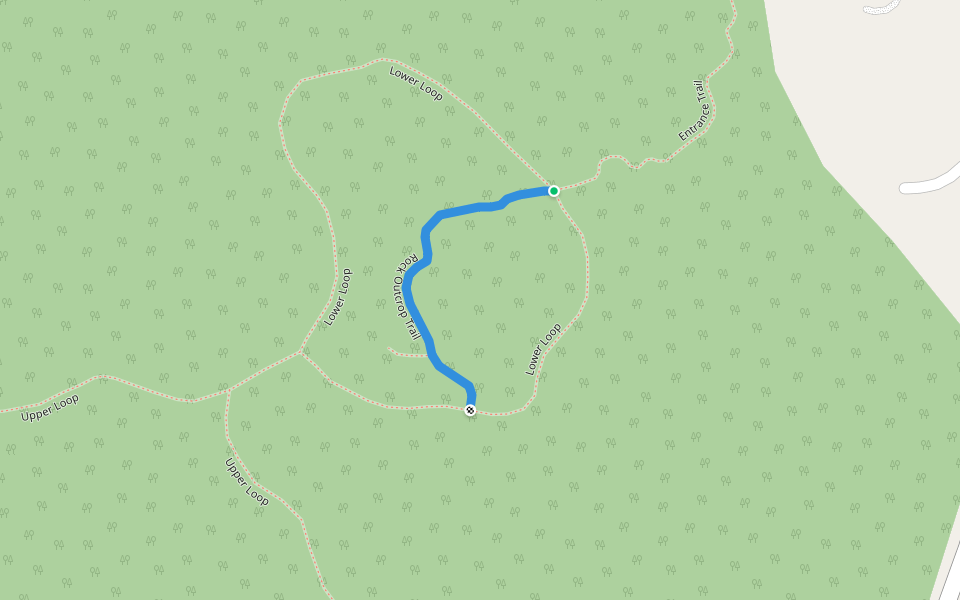 Rock Outcrop Trail walking route map in Charlotte