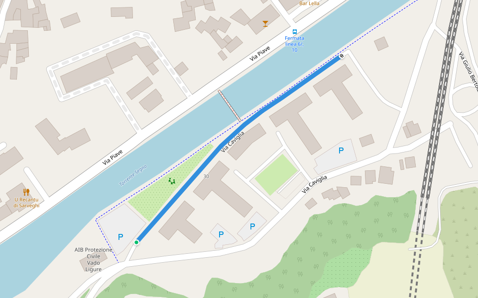 Via Caviglia walking route map in Valle di Vado