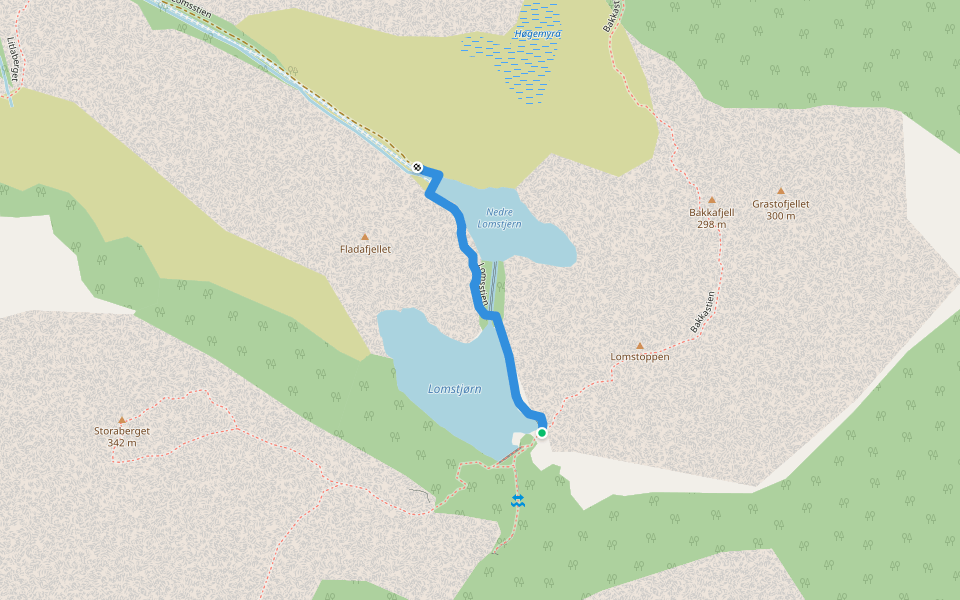 Lomsstien walking route map in Riska