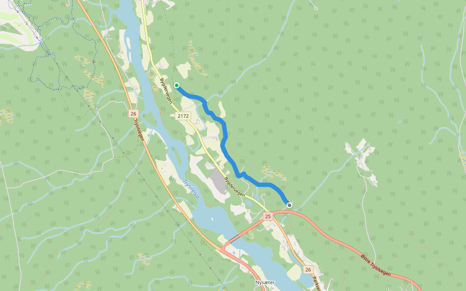 PilgrimsLeden walking route map in Nybergsund