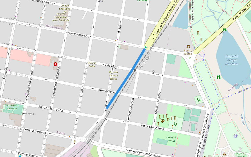 Pasaje Cuarenta y Cuatro (44) Héroes del Submarino ARA San Juan walking route map in EFK