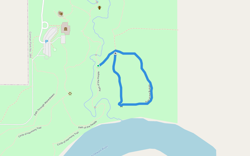 Trail of the Buffalo walking route map in Eagle Ridge