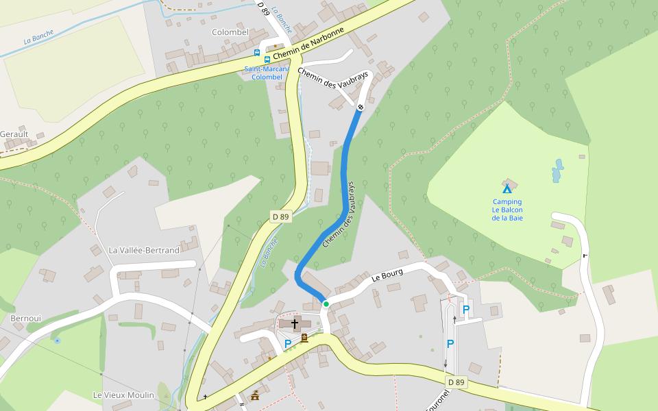 Chemin des Vaubrays walking route map in Saint-Marcan