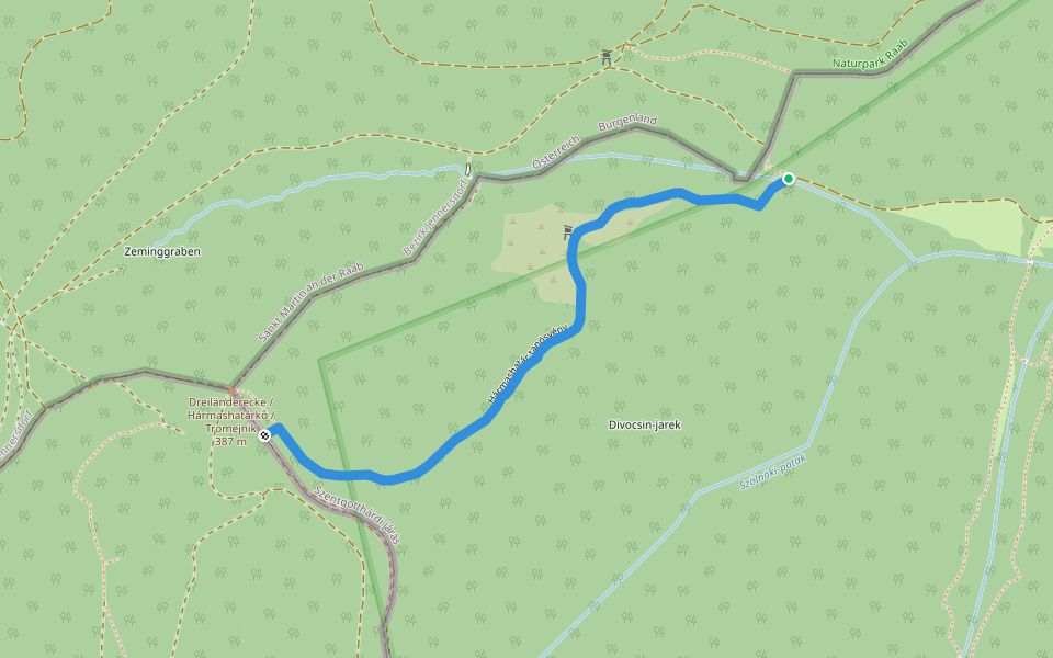 Hármashatár tanösvény walking route map in Felsőszölnök