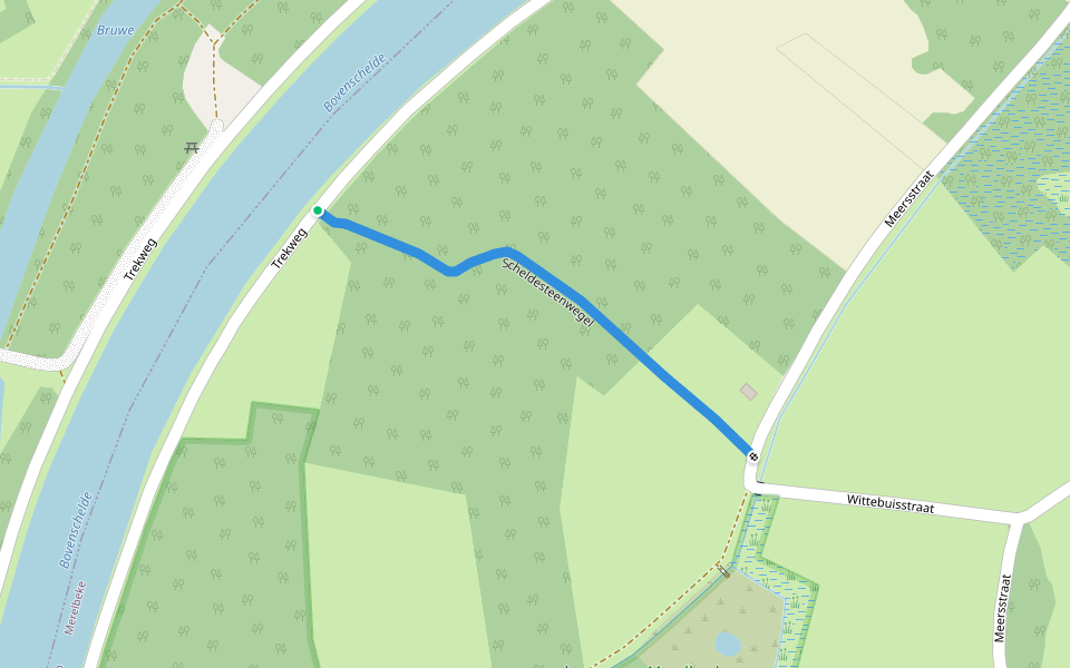 Scheldesteenwegel walking route map in De Pinte