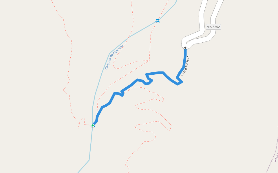 Paseo Pinsapo walking route map in Genalguacil