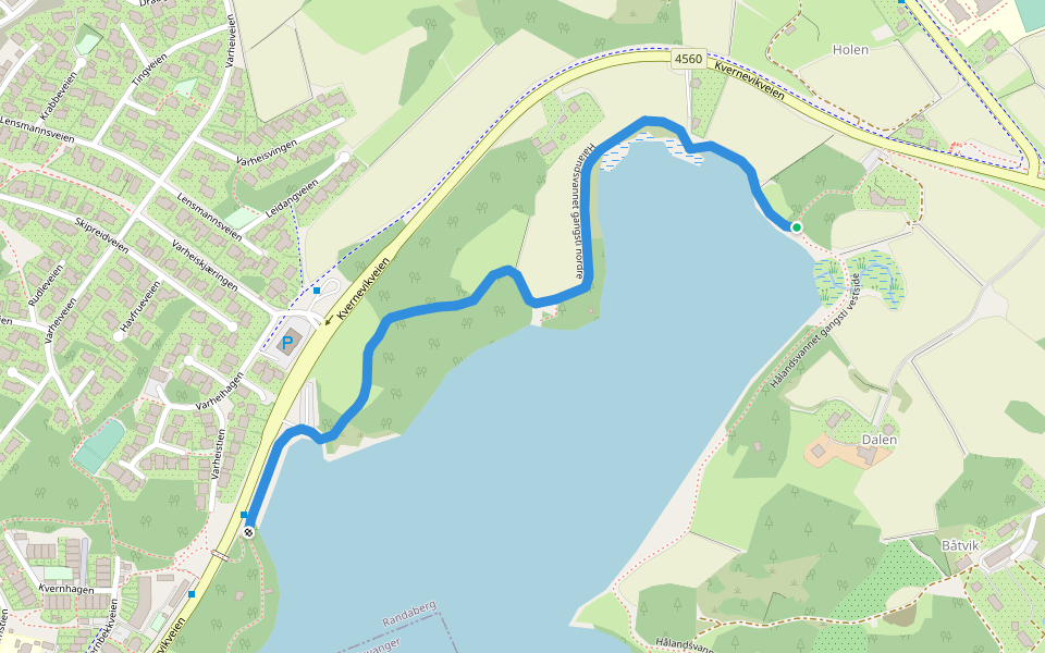 Hålandsvannet gangsti nordre