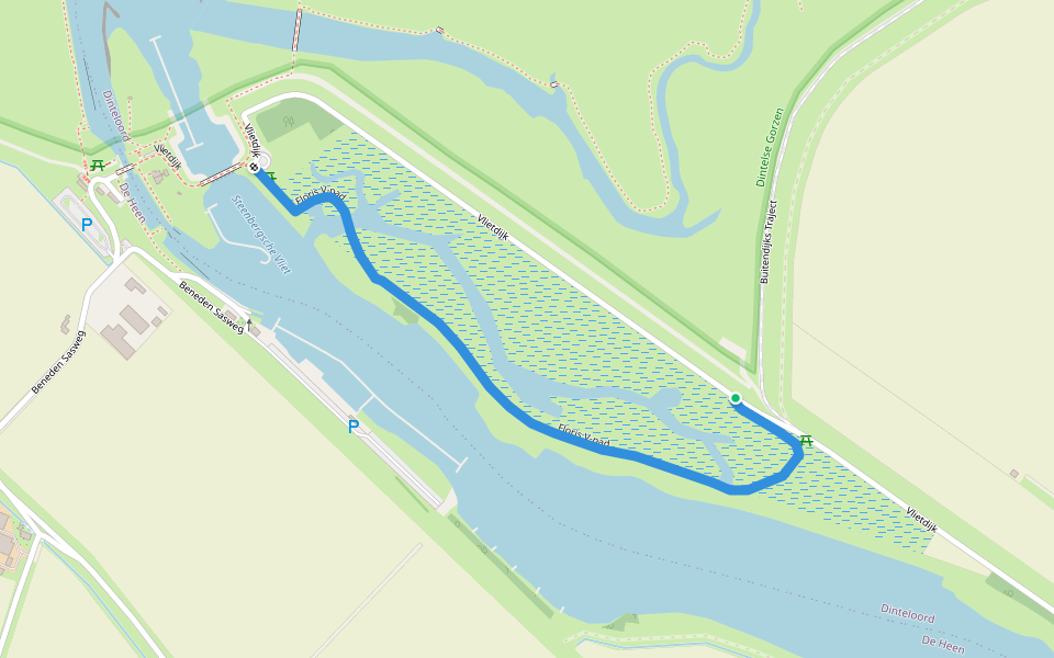 Floris V-pad walking route map in Dinteloord