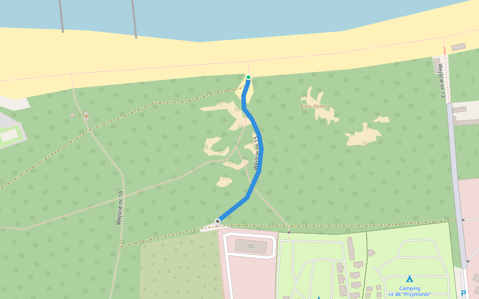 Wejście nr 15 walking route map in Łeba