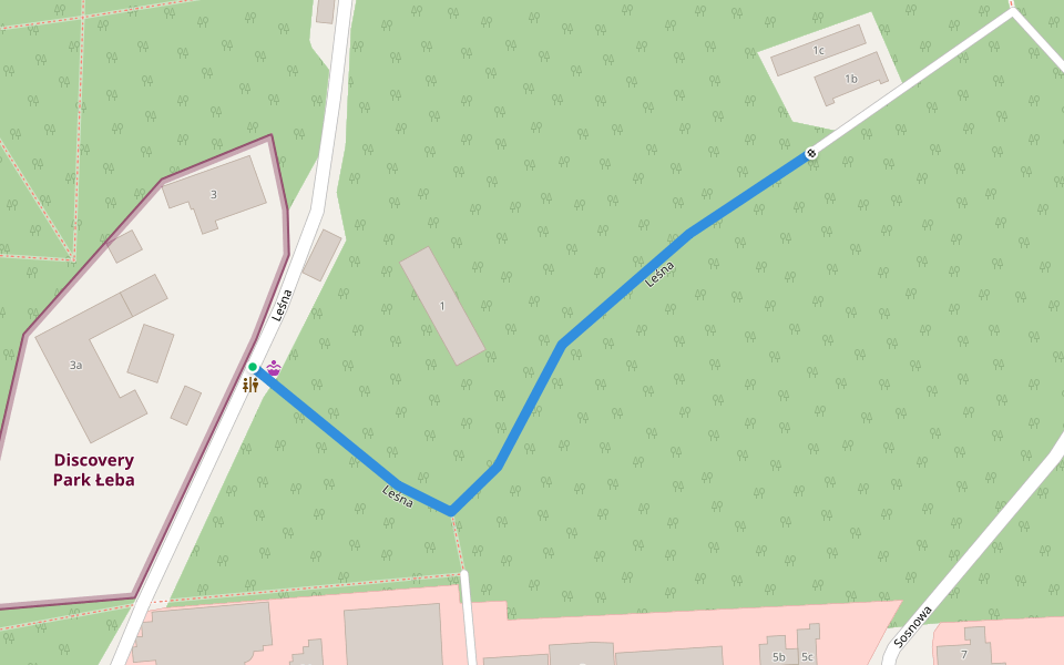 Leśna walking route map in Łeba