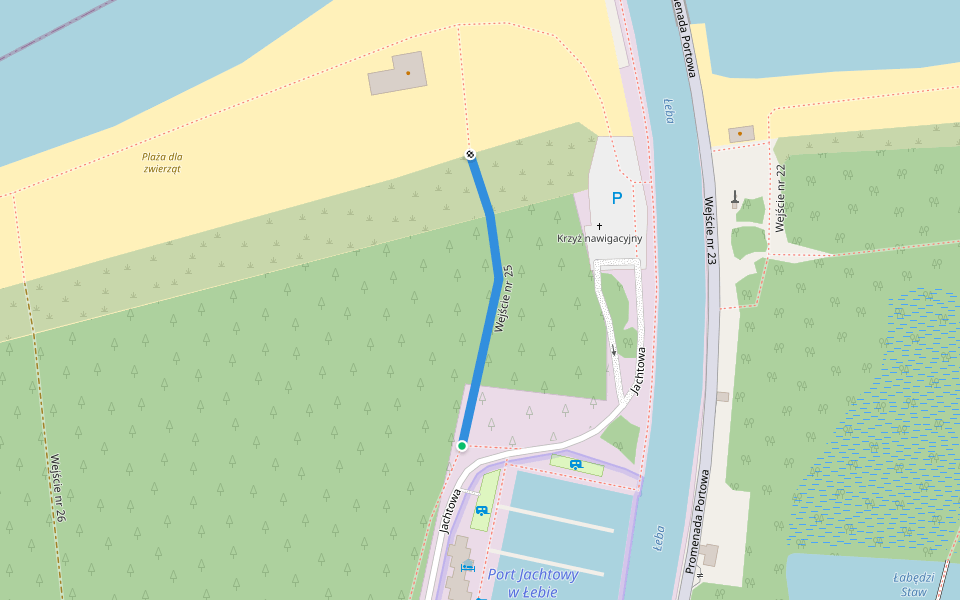 Wejście nr 25 walking route map in Łeba