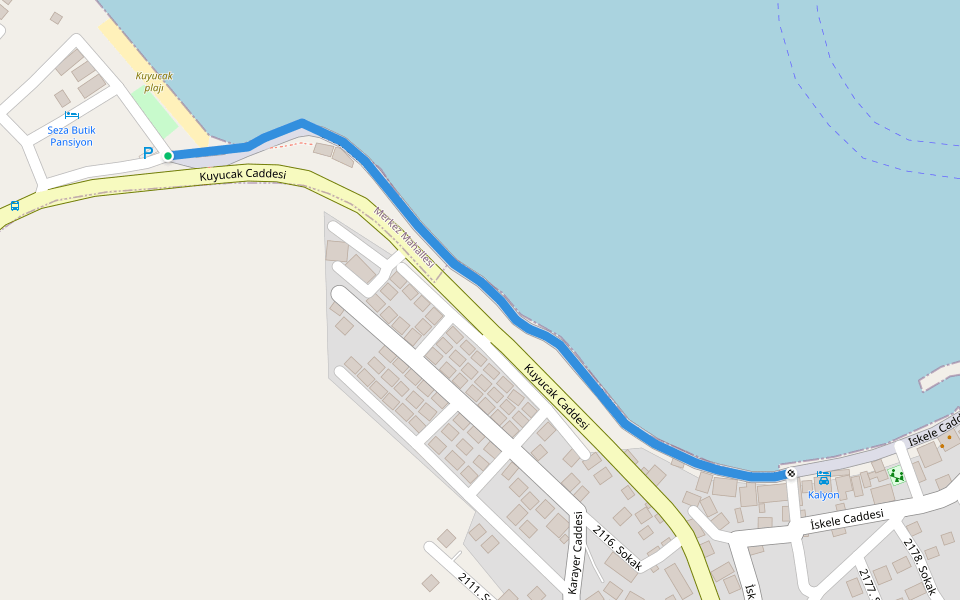 2100. Sokak walking route map in Karaburun