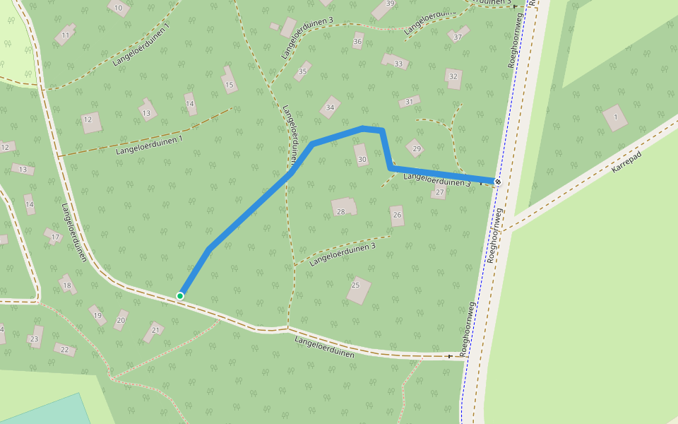 Langeloërduinen 3 walking route map in Norg
